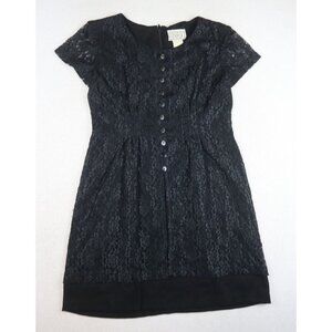 VINTAGE 90s WOMEN'S BLACK LACE SHORT SLEEVE DRESS - D.B.Y. - SIZE 9